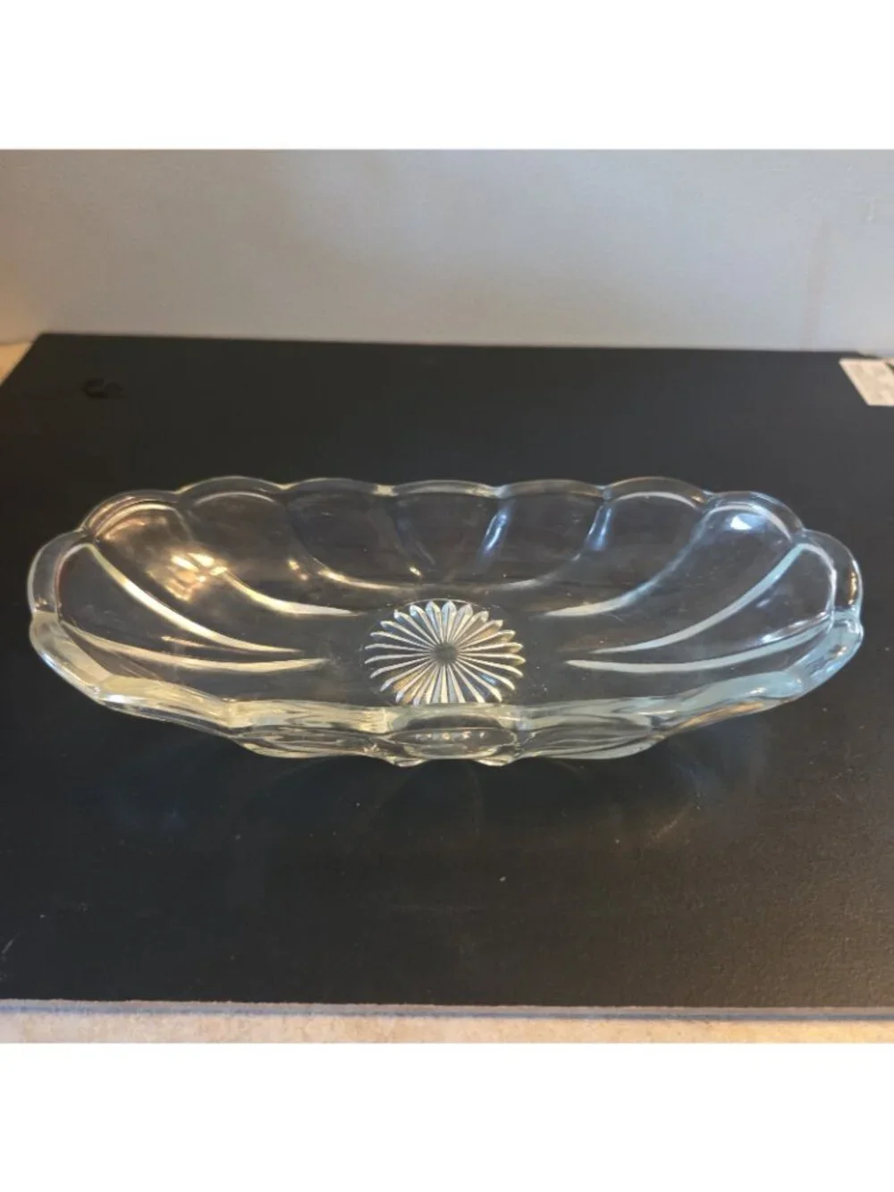 Vintage Banana Split Boat Relish Dish Clear 8